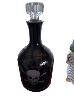 Skillington Skull And Crossbones Decanter with Clear Stopper - Two Company